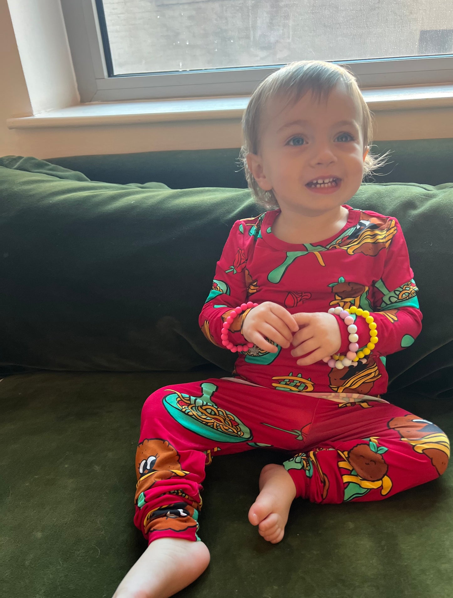 Spaghetti & Meatballs Two Piece Pajama Set