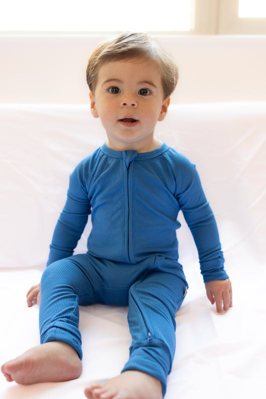 Ribbed - Onesie Blue